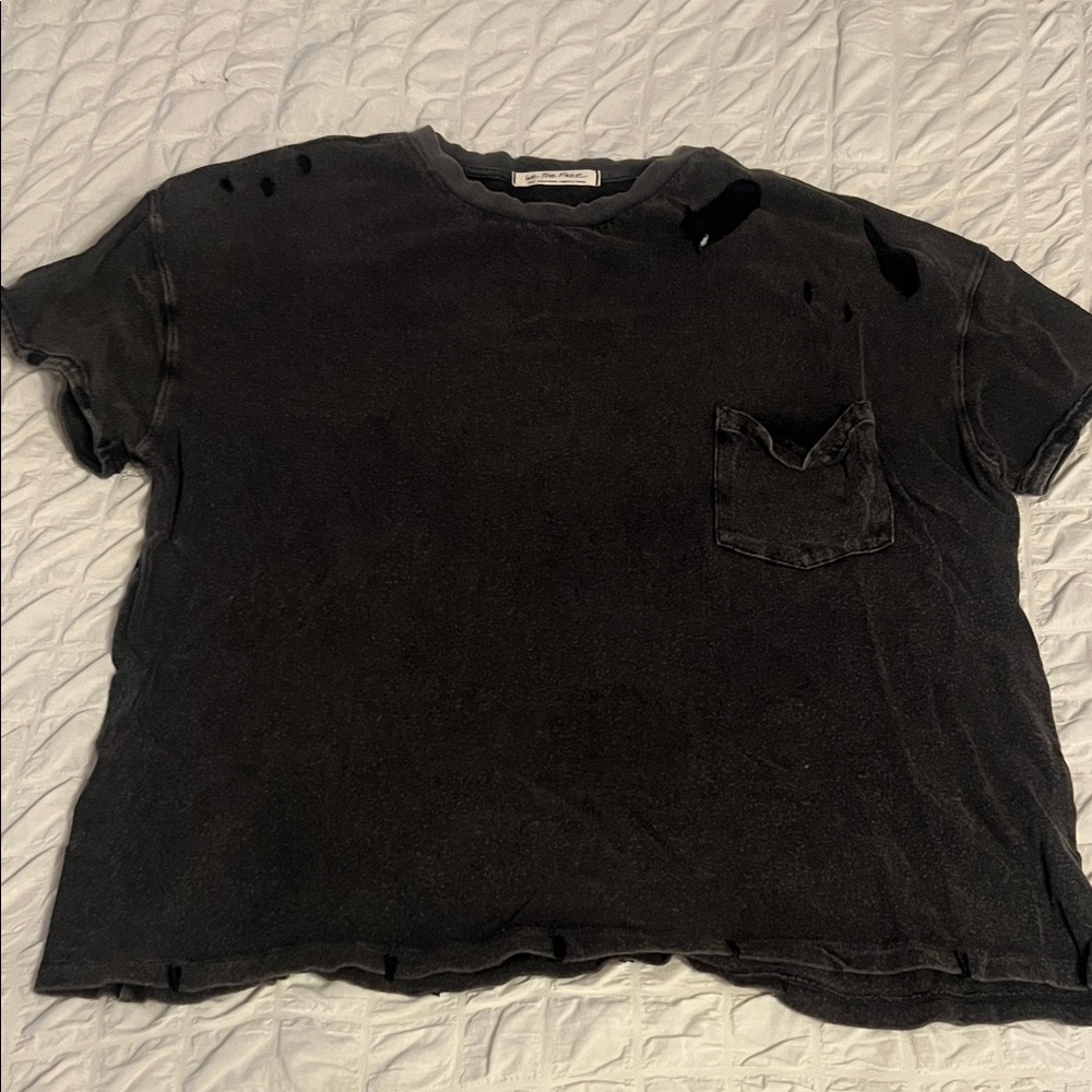 FP Movement by Free People Black Distressed Tee